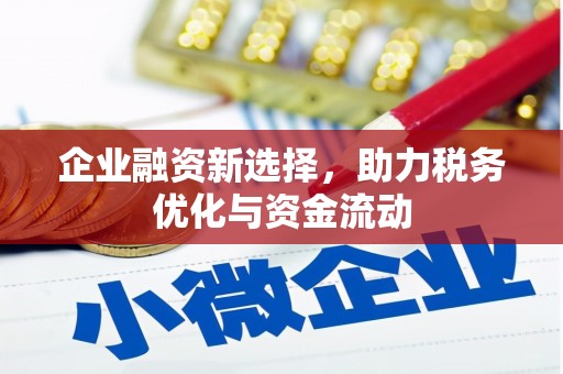 二七企业融资新选择，助力税务优化与资金流动