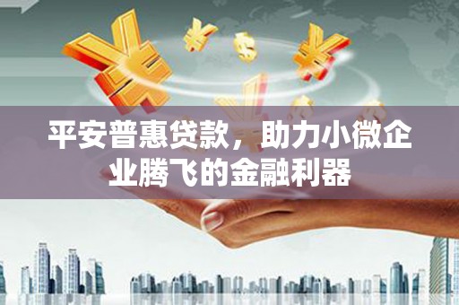 二七平安普惠贷款，助力小微企业腾飞的金融利器
